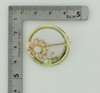 14K Yellow and Rose Gold Opal Flower Pin Circa 1950