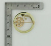 14K Yellow and Rose Gold Opal Flower Pin Circa 1950