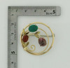 Vintage 14K Yellow Gold Circular Scarab Brooch Circa 1960