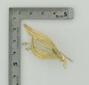 Vintage 14K Yellow Gold Diamond Set Fern Pin Circa 1950