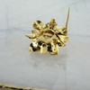 Vintage 18K Yellow Gold Diamond Pave and Pearl Cattleya Orchid Pin Circa 1960