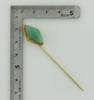 Chinese 24K Yellow Gold Vintage Green Jade Stick Pin Circa 1940