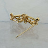 14K Yellow Gold Stylized Pearl Pin with Black Enamel Accents