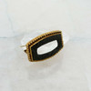 14K Yellow Gold Curved Black Coral Pin Circa 1880