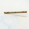 Art Deco 14K Yellow Gold with Blue Topaz Bar Pin Filigree Design