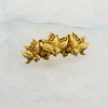 Vintage 14K Yellow Gold Bees Pin 3 Modeled Bees in a Row Circa 1930