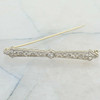 Vintage 14K White Gold Diamond Bar Pin Filigree Design Circa 1930