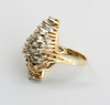 14K Yellow Gold Large Diamond Cocktail Ring Circa 1970, Size 5.75