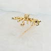 14K Yellow Gold Diamond Sunburst Pin G SI Quality Circa 1950