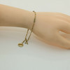 Art Deco 14K Yellow Gold Black Enamel Charm Bracelet/Anklet 8.5 inch Circa 1920