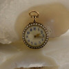 Superb Antique 18K Ladies Enameled Pearl and Diamond Watch Pin Set Circa 1880