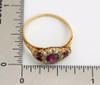 15K Yellow Gold Mid-Victorian Era 1870's Superb Ruby and Diamond Ring, size 6.75