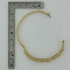 Retro 14K Yellow Gold Crystal Opal Bangle Bracelet 2 1/4 x 2 inch Circa 1950