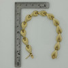 14K Yellow Gold Reeded Leaf Shaped Bracelet 7 inch length Circa 1970