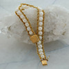 14K Yellow Gold Pearl Chain Bracelet 7.25 inch length Circa 1960