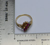 10K Yellow Gold Ruby and Diamond Accent Ring Circa 1970, Size 7.5