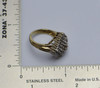 10K Yellow Gold Round and Baguette Diamond Ring, Size 3.5