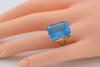 10K Yellow Gold London Blue Topaz Ring, Size 6.75