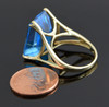 10K Yellow Gold London Blue Topaz Ring, Size 6.75