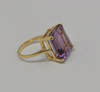 14K Yellow Gold Amethyst cocktail Ring Circa 1960, Size 6
