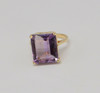 14K Yellow Gold Amethyst cocktail Ring Circa 1960, Size 6