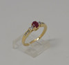 14K Yellow Gold Ruby and Diamond Ring, Size 7