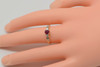 14K Yellow Gold Ruby and Diamond Ring, Size 7