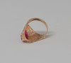 Russian 14K Rose Gold Ruby Spinel Ring Circa 1970 , Size 9