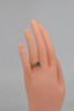 14K Yellow Gold Emerald Faceted Ring Circa 1970 , Size 7