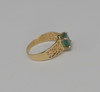 14K Yellow Gold Emerald Faceted Ring Circa 1970 , Size 7