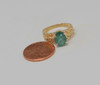 14K Yellow Gold Emerald Faceted Ring Circa 1970 , Size 7
