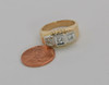 14K Yellow Gold Three Stone Diamond Ring Circa 1940, Size 9