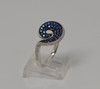 14K White Gold Sapphire and Diamond Swirl Ring, Size 7+