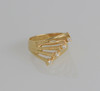 14K Yellow Gold modernist Style 4 Stone Diamond Ring, Size 8
