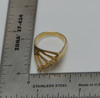 14K Yellow Gold modernist Style 4 Stone Diamond Ring, Size 8