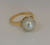 14K Yellow Gold Estate Pearl Ring Circa 1950, Size 5.25