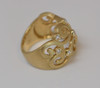 14K Yellow Gold Diamond Set Pierced Decoration Ring Circa 1990, Size 7
