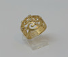 14K Yellow Gold Diamond Set Pierced Decoration Ring Circa 1990, Size 7
