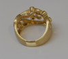 14K Yellow Gold Diamond Set Pierced Decoration Ring Circa 1990, Size 7