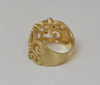 14K Yellow Gold Diamond Set Pierced Decoration Ring Circa 1990, Size 7