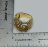 14K Yellow Gold Diamond Set Pierced Decoration Ring Circa 1990, Size 7