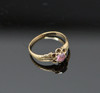 10K Yellow Gold Pink Stone Floral Design Ring, Circa 1920, Size 5.5