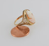 10K Yellow Gold Oval Shell Cameo Ring Circa 1930, Size 6