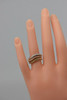 14K Tri-Color Gold Ring Set in Rope Design, Size 6.25