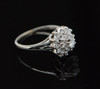 14K White Gold 3 Tier Diamond Ring, Circa 1950, Size 9.75