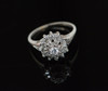 14K White Gold 3 Tier Diamond Ring, Circa 1950, Size 9.75