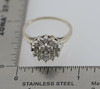 14K White Gold 3 Tier Diamond Ring, Circa 1950, Size 9.75