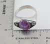 Men's 14K White Gold Star Sapphire Ring with Diamond accent, Size 8.75