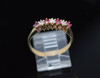 14K Yellow Gold Ruby and Diamond Band Circa 1960, Size 9.5