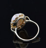 14K Yellow Gold Superb Opal Cabochon Ring with Gray Base, Size 9.75